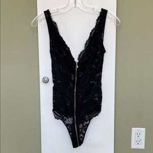 Elegant Black Lace Bodysuit